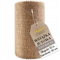 Wstążka jutowa taśma dekoracyjna z jutyszeroka dekoracja prezent 30cm x 10m