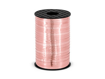 Wstążka plastikowa, różowe złoto, 5mm/225m - PartyDeco