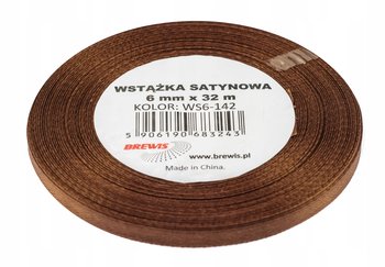 Wstążka Satynowa Ozdobna 6mm 32M Brązowa Brewis - Brewis