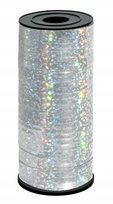 WSTĄŻKA TASIEMKA DO BALONÓW SREBRNA HOLOGRAFICZNA
