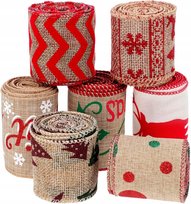 Wstążki świąteczne jutowe do pakowania prezentów