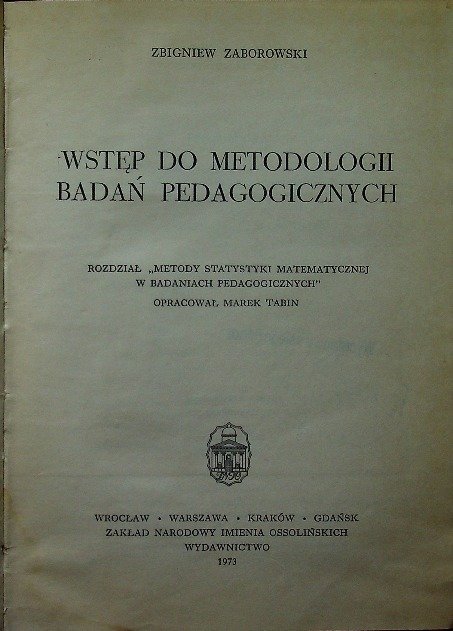 Wstęp do metodologii badań pedagogicznych - Zaborowski Zbigniew