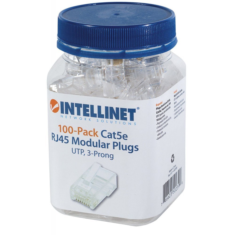 Wtyk Modularny Intellinet RJ45 8P/8C na Drut 100 szt.