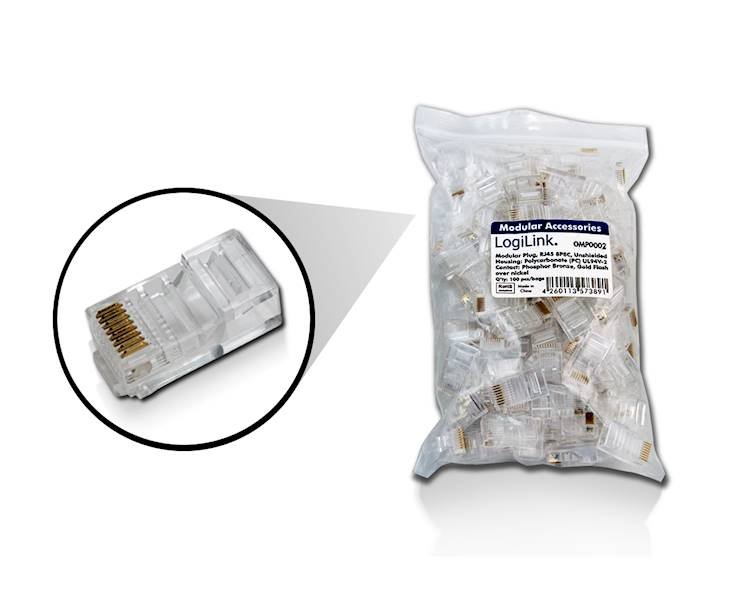 WTYK RJ45 | 8P8C CAT5e 100szt | LOGILINK MP0002