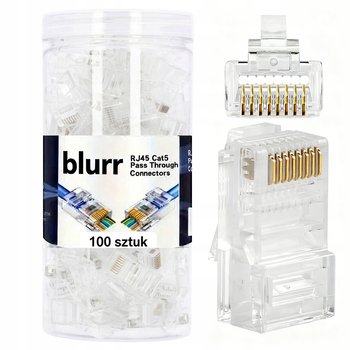 Wtyk Rj45 Przelotowy Utp Kat 5e Nieekranowany Złącze Sieciowe Lan 100 Sztuk - blurr