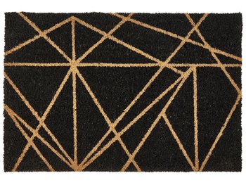 Wycieraczka kokosowa wzór geometryczny 40 x 60 cm czarna KISOKOMA - Beliani