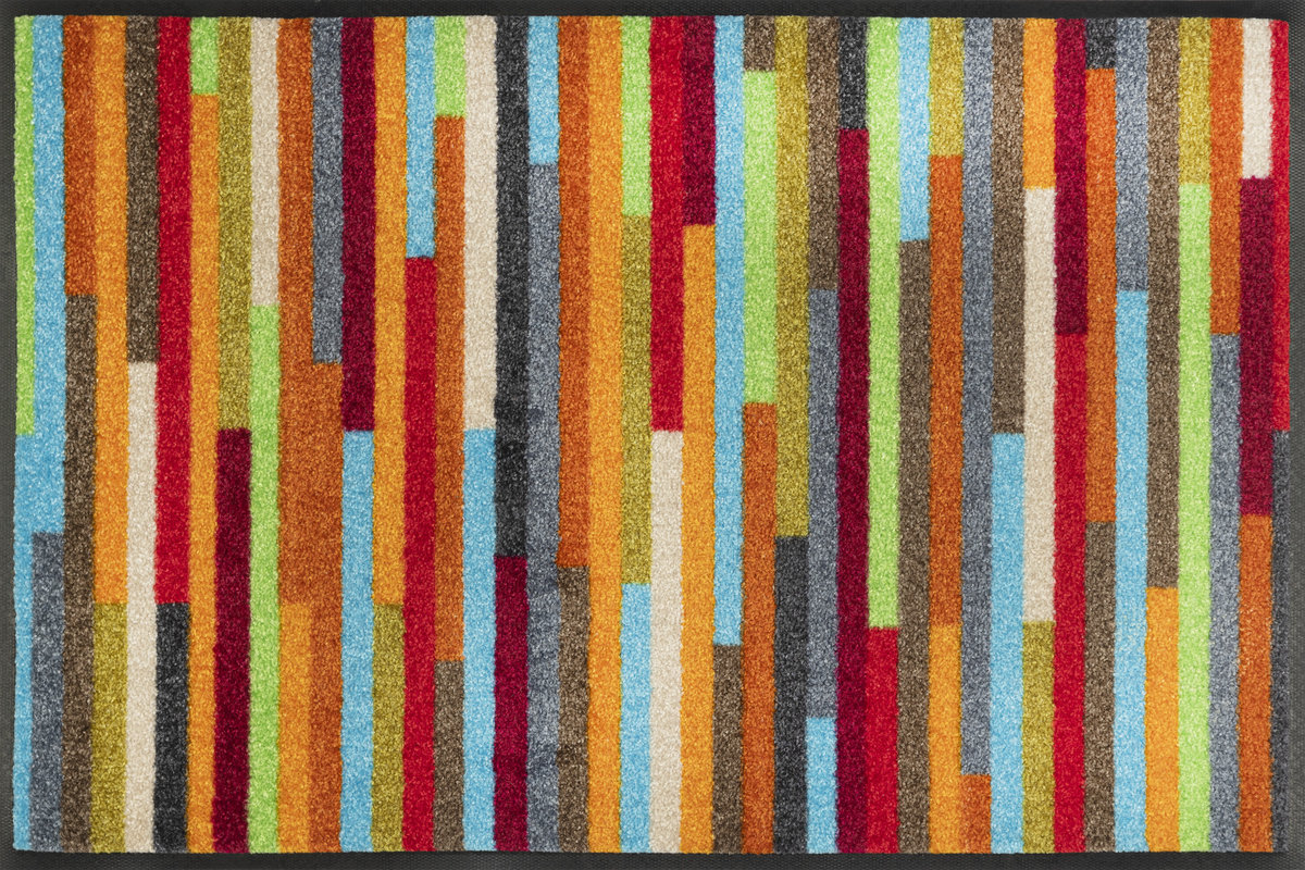 wash dry Deurmat, gemengde strepen, 80 x 200 cm, binnen en buiten, wasbaar, meerkleurig