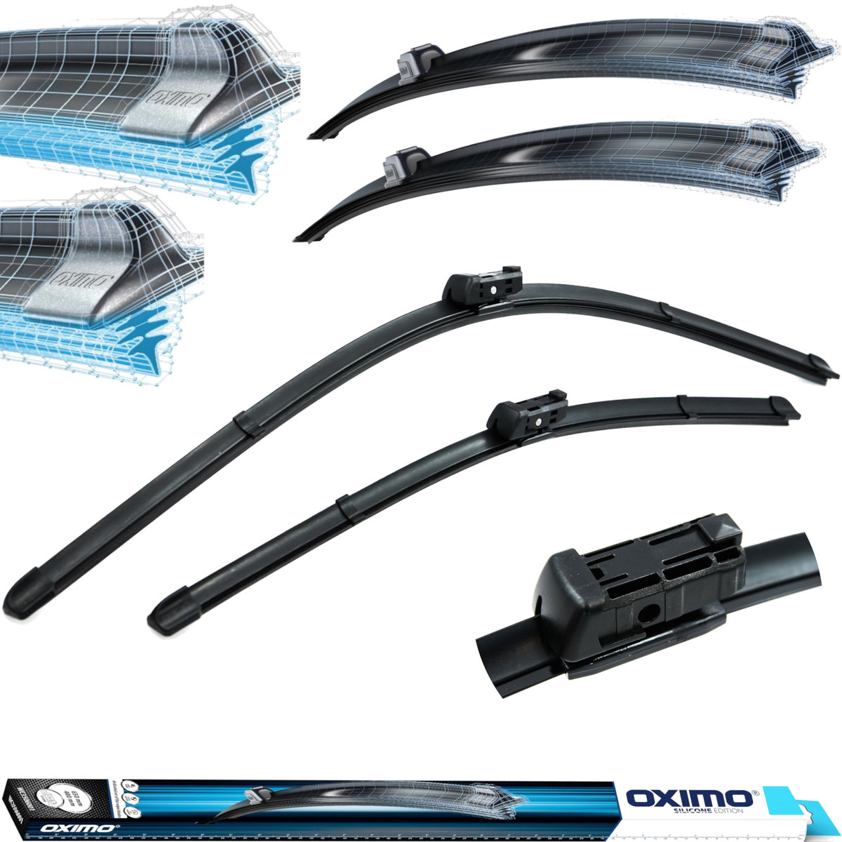 Kit Tergicristalli OXIMO Anteriori 650+650mm Per VW Touareg E Porsche Cayenne - Flat Blade Silenziosi
