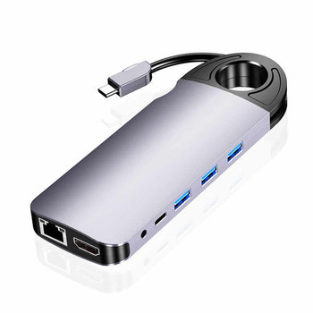 Wydajny Multiport Spu-M01 Usb-C Hdmi Vga Rj45 Usb 3.0 Sd Rozszerzenie dla gniazd w urządzeniu - Spacetronik