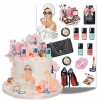 Wydruk cukrowy na Tort KOBIETA KOSMETYKI MAKE UP 17 El Opłatek FIGURKI