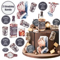 Wydruk Tort Męski 14 El + Tabliczka Napis Mężczyzna Jack Daniels