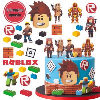 Wydruk Tort ROBLOX 27 El + Tabliczka Napis Opłatek - Słodka Fanaberia