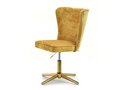 WYGODNE KRZESŁO DO BIURKA SELLA CROSS ŻÓŁTY NA ZŁOTEJ NODZE - MEBEL-PARTNER