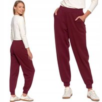 Wygodne Spodnie Damskie Dresowe Bawełniane Dresy Moraj Czerwony S Wine Red