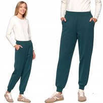 Wygodne Spodnie Damskie Dresowe Bawełniane Dresy Moraj Zielony M Dark Green
