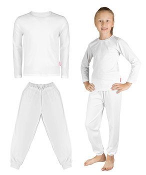 Wygodny Lekki Komplet Dziecięcy Dresowy Biały Bluzka I Spodnie Do Przedszkola 116 - Inna marka