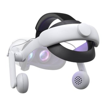 Wygodny pasek na głowę ze słuchawkami Kiwi Design QA01 do Meta Quest 2 biały - KIWI design