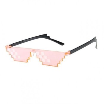 Wyjątkowe okulary przeciwsłoneczne - 8-bitowy piksel - różowy - Inny producent (majster PL)