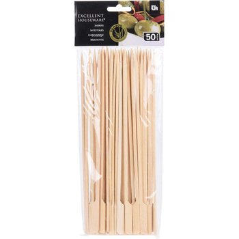 Wykałaczki DREWNIANE szpikulce bambusowe do przystawek przekąsek szaszłyków 25 cm 50 sztuk - EH Excellent Houseware