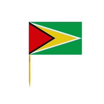 Wykałaczki z flagą Gujany pakowane po 100 sztuk o długości 12 cm - Inny producent (majster PL)