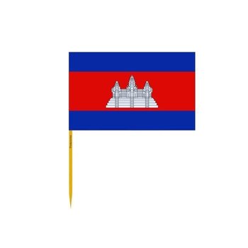 Wykałaczki z flagą Kambodży pakowane po 100 sztuk o długości 12 cm - Inny producent (majster PL)