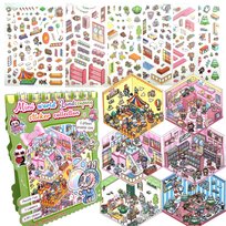 Wyklejanka antystresowa Domki Scenki 5D RoomBox Labu 360 naklejek 6 scen SquishySquishies