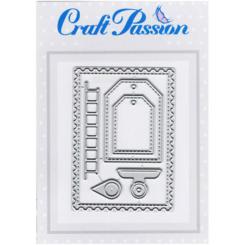 Wykrojnik do papieru Craft Passion - ATC ramka znaczek pocztowy z dodatkami - Craft Passion