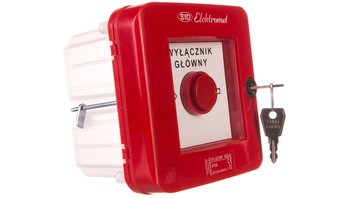 Wyłącznik alarmowy z zamkiem 2Z 12A /WYŁĄCZNIK GŁÓWNY/ IP55 WGZp-2s 921541 - ELEKTROMET