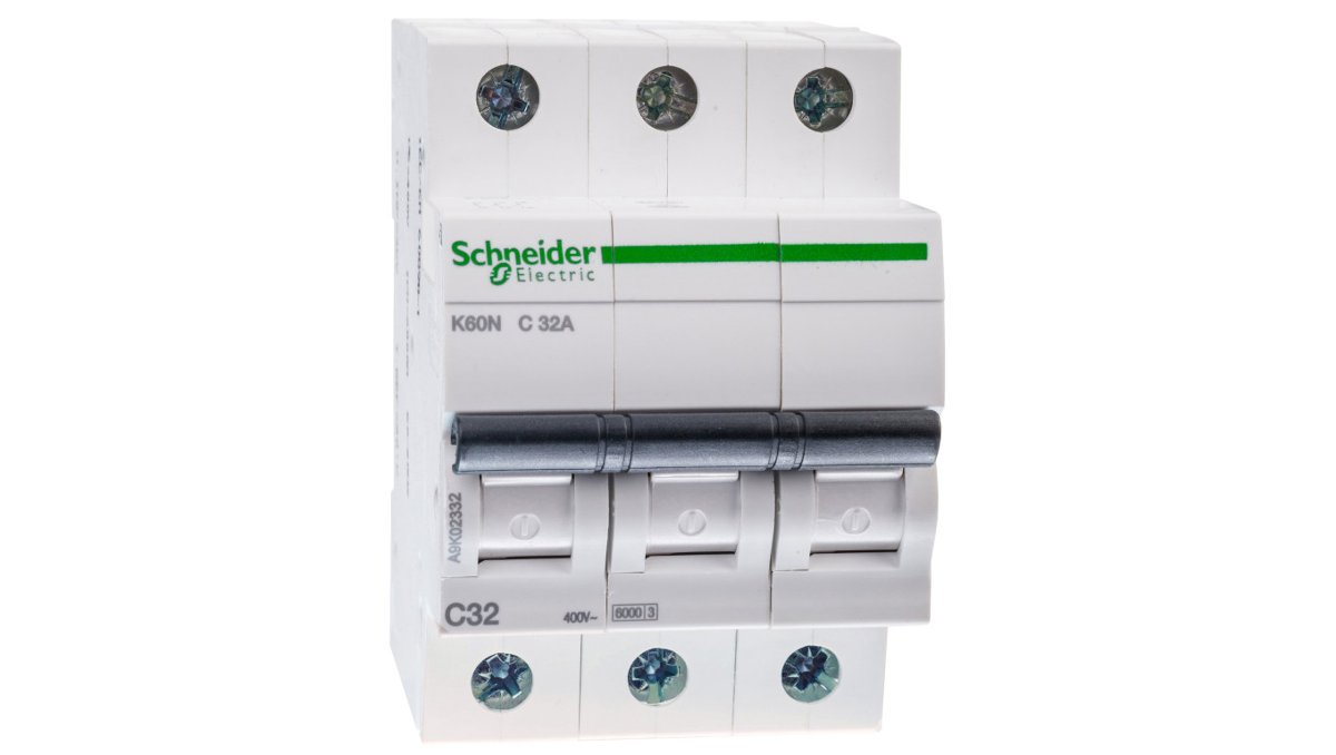 Disjoncteur Schneider K60N 3P 32A - Courbe C - 6kA - Blanc - Protection Circuit électrique