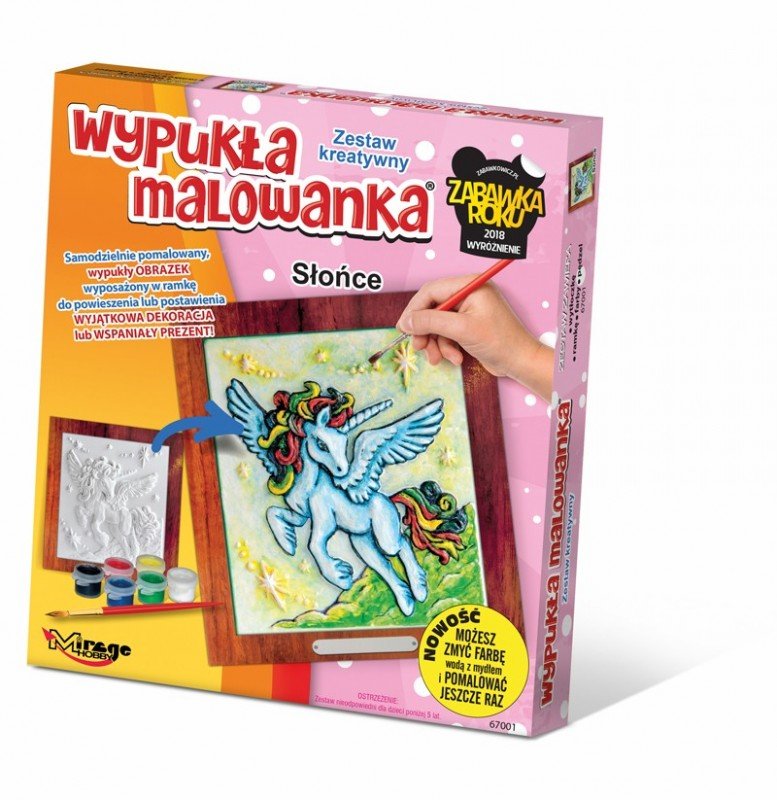 Wypukła kolorowanka Jednorożec Słońce