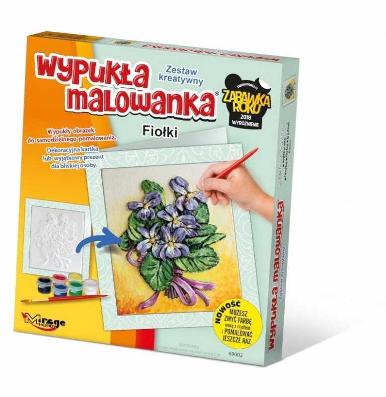 Wypukła malowanka Kwiaty, fiołki