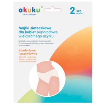 Wyrób medyczny, Akuku, Majtki poporodowe siateczkowe, rozmiar XL, 2 szt. - Akuku