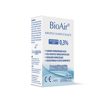 Wyrób medyczny, BioAir, Krople do oczu nawilżające z Hialuronianem, 10 ml - BioAir