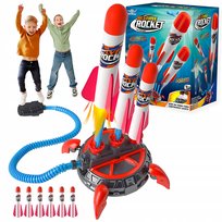 Wyrzutnia Rakiet Katapulta Rocket Launcher Piankowe Na Powietrze Pompka 6 El.