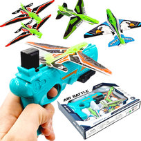 Wyrzutnia Samolotów Z Czterema Samolotami Pistolet Niebieski Zabawka