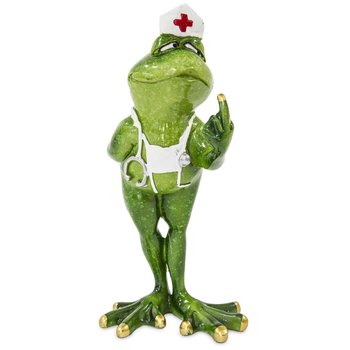 Wysoka, dekoracyjna figurka - żaba lekarz Medi 20 cm - Duwen