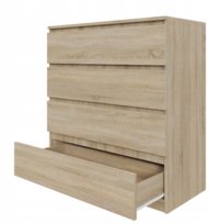 Wysoka Komoda Aven Dąb Sonoma  4 Szuflady 90X97Cm