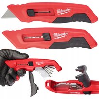 Wysuwany nóż Milwaukee do cięcia KABLI PRZEWODÓW z ostrzem trapezowym