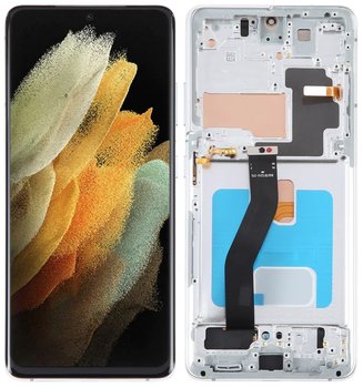 Wyświetlacz LCD + ekran dotykowy Samsung Galaxy S21 Ultra 5G SM-G998B OLED Ramka srebrna - Tradebit