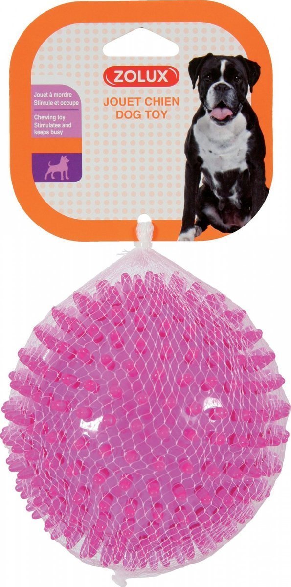 Zdjęcia - Zabawka dla psa Zolux Wytrzymała piłka z kolcami TPR POP piłka z wypustkami dla psa 8 cm różowa 