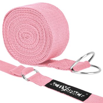 Wytrzymały pasek do yogi 300x3,8cm - pink - Activ Space