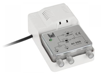 Wzmacniacz antenowy szerokopasmowy rozdzielacz 2 TV IP20 Alcad AI-200 - Alcad