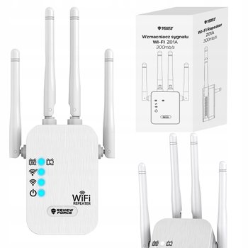 Wzmacniacz sygnału Wi-Fi repeater 300Mb/s 2.4G duży zasięg 4 anteny MOCNY Z01A - LOGIT