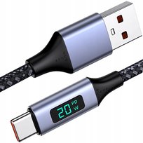 WZMACNIANY SZYBKI KABEL TYP-C MIERNIK LED 20W 3A