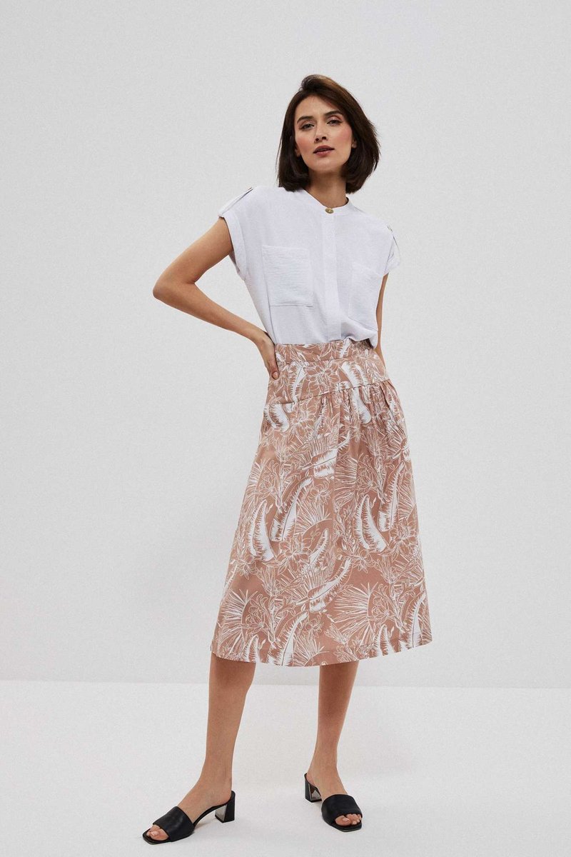 Moodo Wzorzysta spódnica z kieszeniami-XS