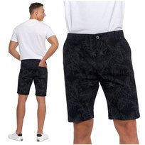 WZORZYSTE SPODNEKI MĘSKIE KRÓTKIE SZORTY Z KIESZENIAMI ELEGANCKIE MORAJ 3XL
