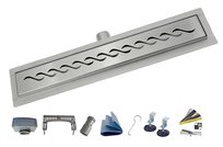 X-HOME ODPŁYW LINIOWY PRYSZNICOWY 70 cm FALA WAVE NISKI SYFON STAL NIERDZEWNA