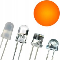 x50 Diody LED 5mm POMARAŃCZOWE 615nm 4 rodzaje DIP