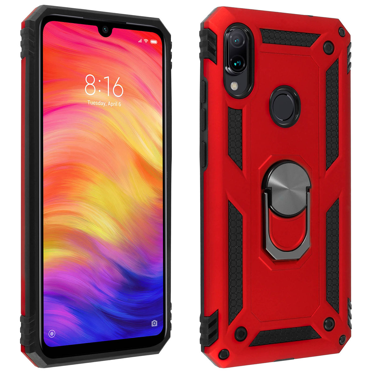 Xiaomi Redmi Note 7 Case Bi Material Sztywny miękki magnetyczny stojak ...