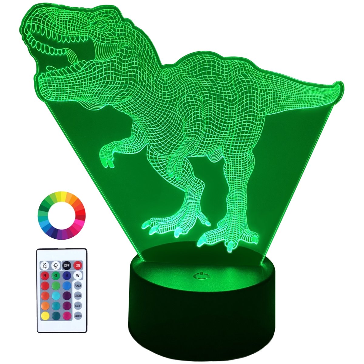Фото - Люстра / світильник Pilot XL Lampka LED 3D Dinozaur Tyranozaur 16 kolorów + 